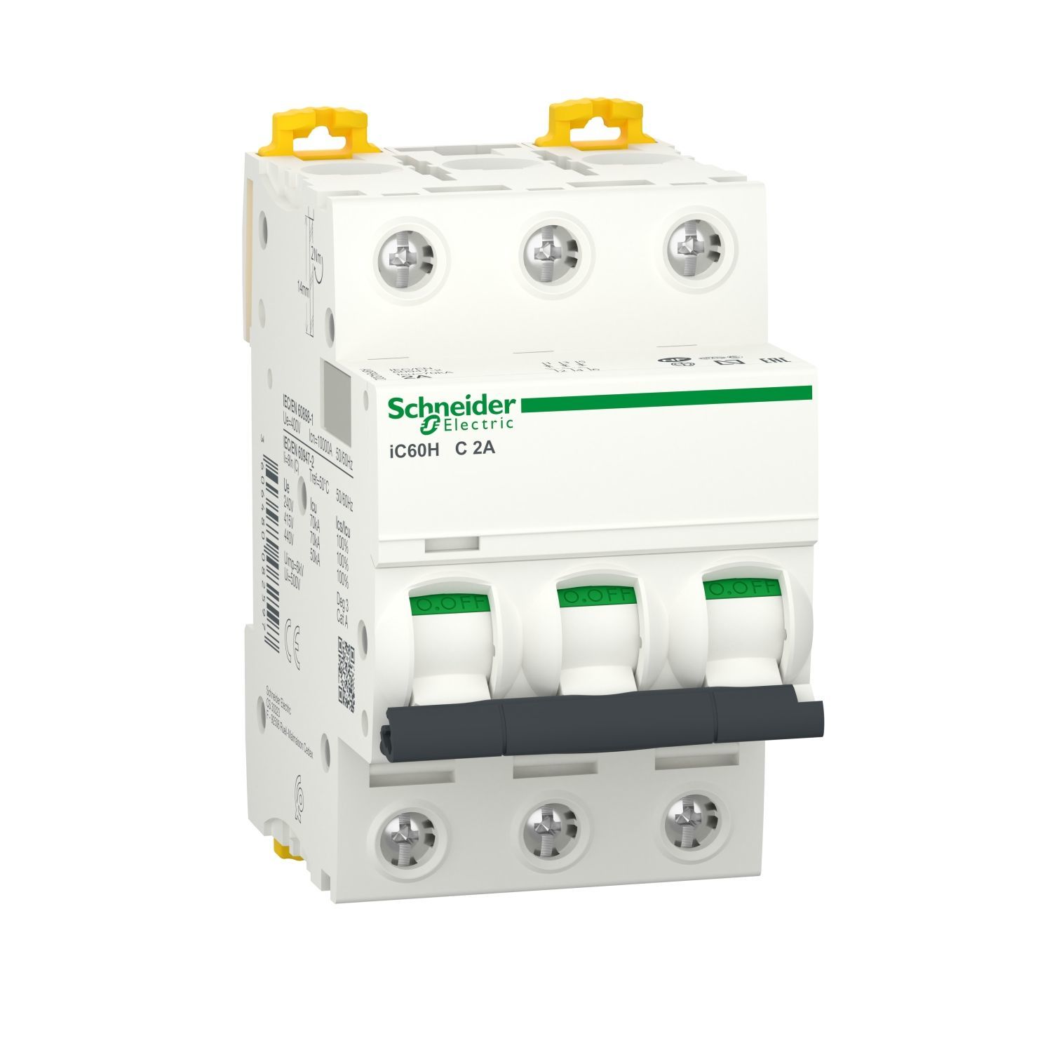 A9F84302 | Schneider Otomatik Sigorta - 2 Amper, 3 Kutup , 10kA, C Eğrisi