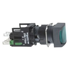 XB6CF3B1B | Schneider XB6CF3B1B ürün görseli Schneider Electric yeşil kare sıva altı eksiksiz Buton Ø16 mandallama 1NA 12...24V
