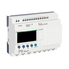 SR2B201BD | Schneider Zelio Logic 20 giriş/çıkış Akıllı Röle - 12 Dijital Giriş (6 Analoga Dönüştürülebilir ), 8 Röle Çıkışı - 24 VDC - Kompakt, Genişleyemez - SR2B201BD