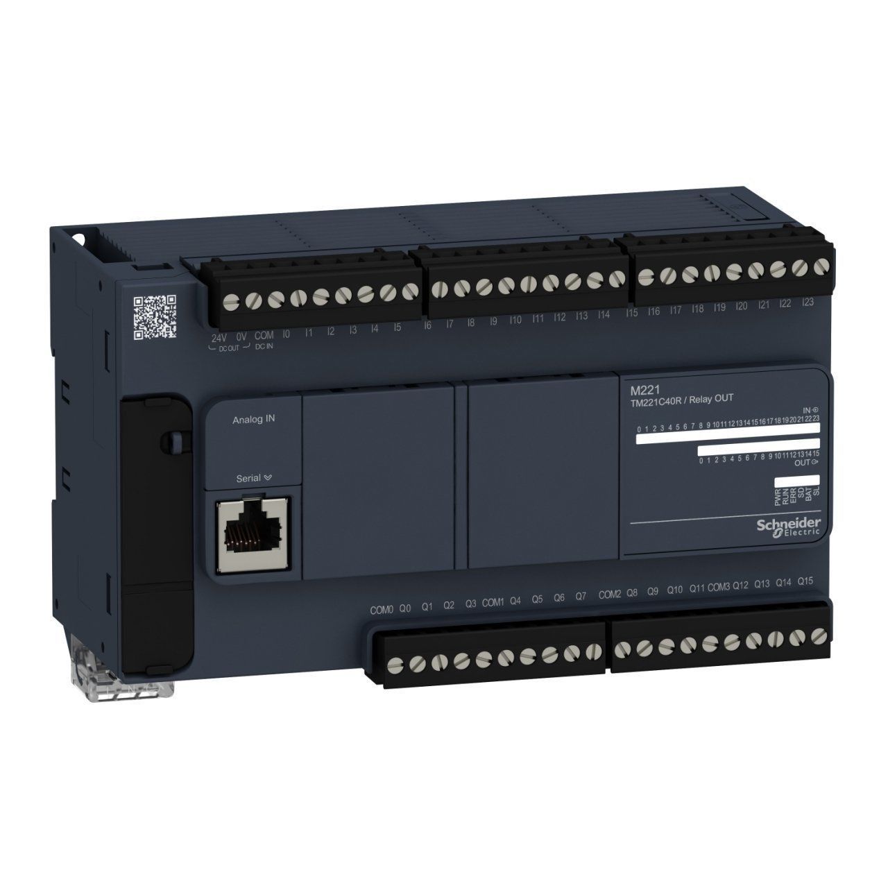 con M221 40 giriş/çıkış Kontrolör - 24 Dijital Giriş, 16 Röle Çıkışı - TM221C40R