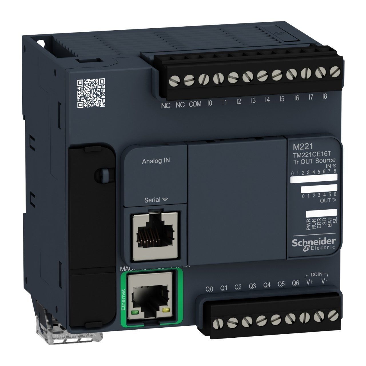 TM221CE16T | Schneider Modicon M221 16 giriş/çıkış Kontrolör - Ethernet Haberleşmeli 9 Dijital Giriş, 7 Dijital Çıkış - TM221CE16T