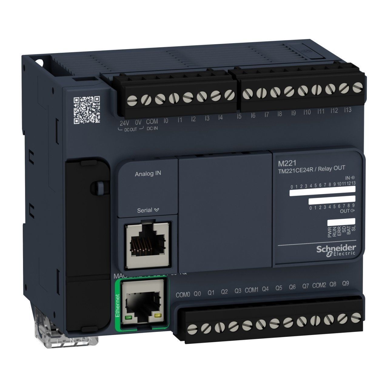 TM221CE24R | Schneider Modicon M221 24 giriş/çıkış Kontrolör - Ethernet Haberleşmeli 14 Dijital Giriş, 10 Röle Çıkışı - TM221CE24R