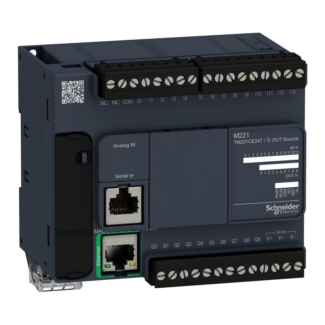 TM221CE24T | Schneider Modicon M221 Ethernet Haberleşmeli 24 giriş/çıkış Kontrolör - 14 Dijital Giriş, 10 Dijital Çıkış - TM221CE24T