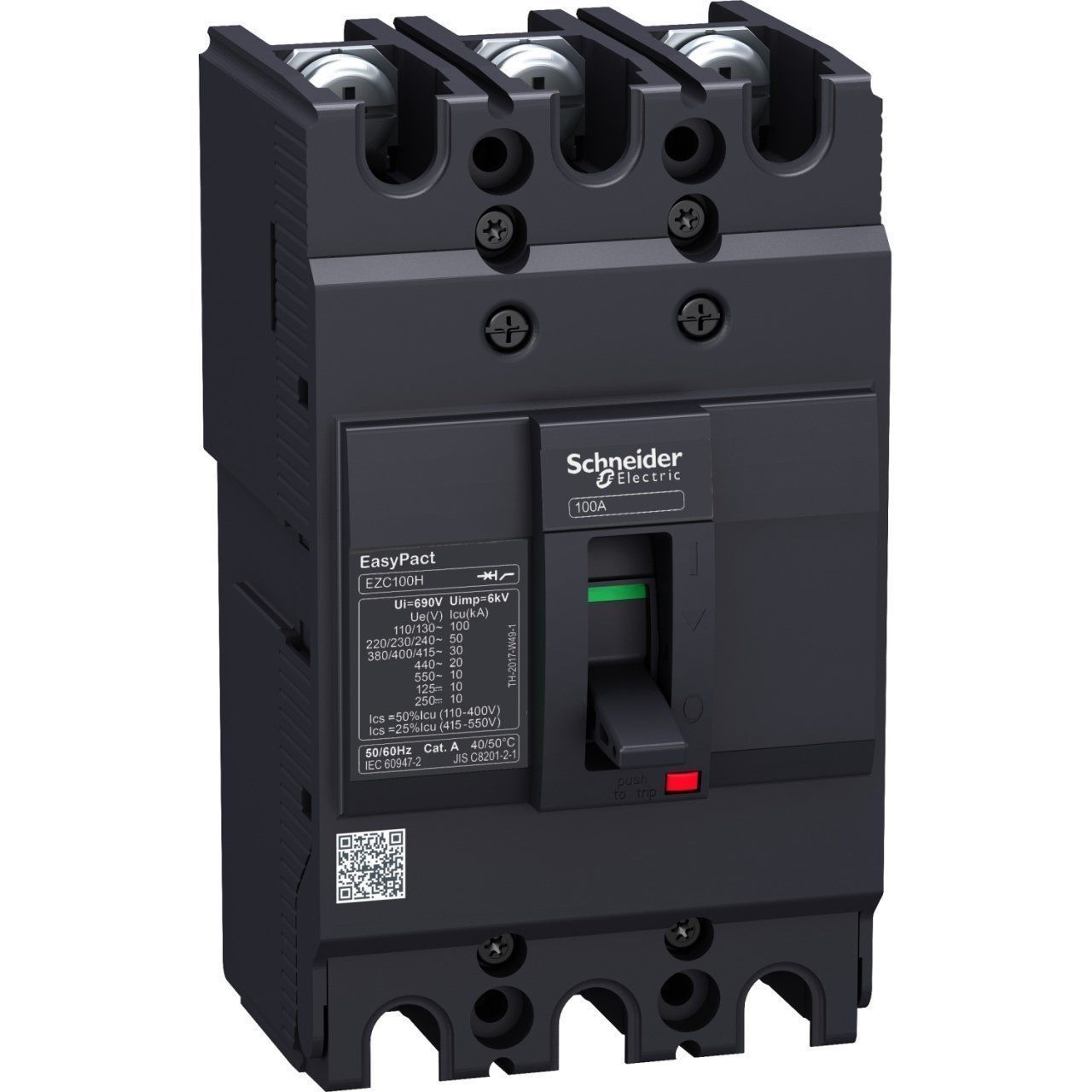 EZC100H3075 | Schneider devre kesici Easypact EZC100H - TMD - 75 A - 3 kutup 3d