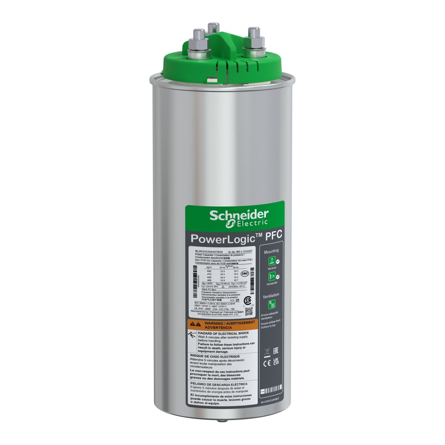 BLRCH339A407B48 | Schneider VarPlus Can HDuty Kondansatör - 33,9/40,7 kvar - 480 V - 50/60Hz