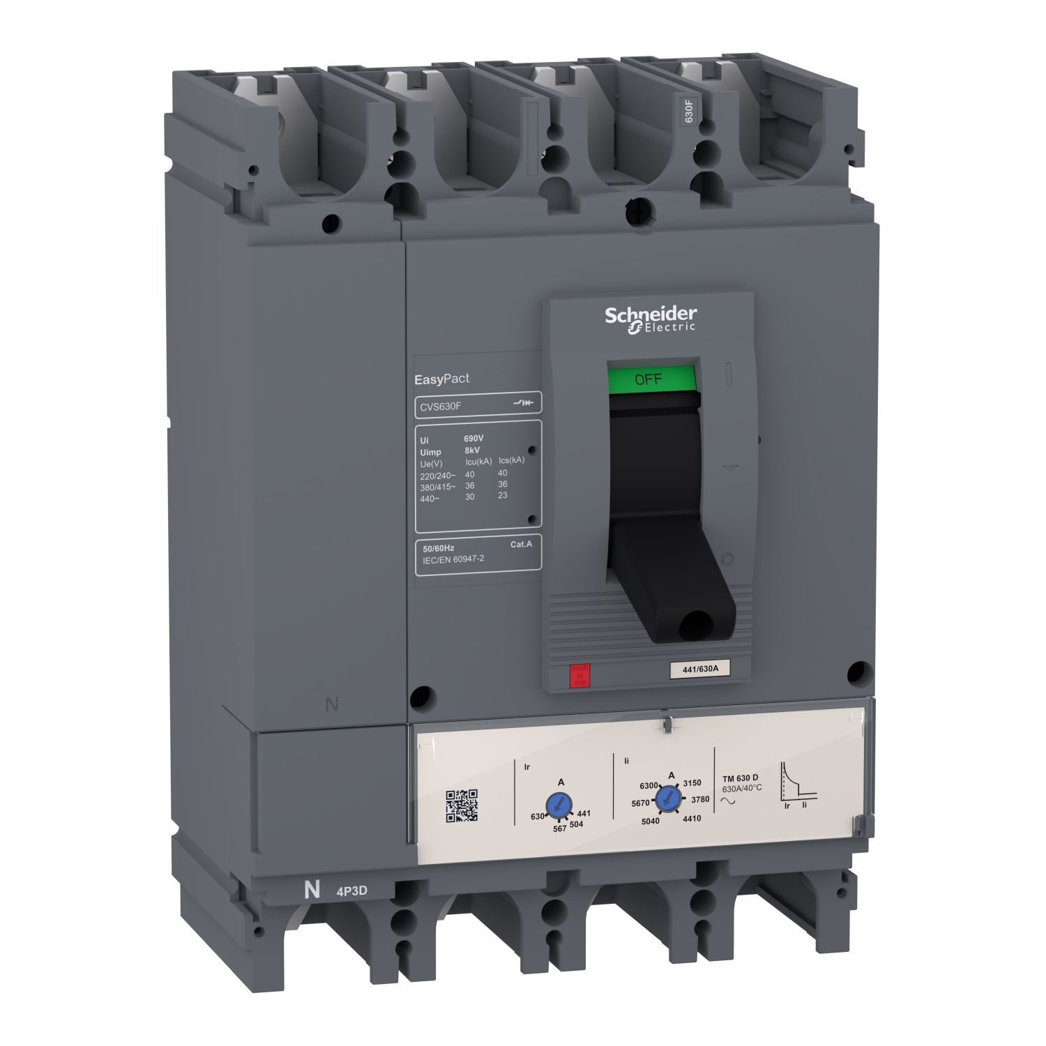 LV540309 | Schneider Easy Serisi 4 Kutup 280-400A 36kA Ayarlı Tip Kompakt Şalter