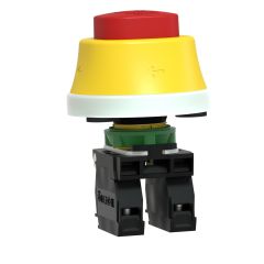 XB5AS84W3B5 | Schneider Işıklı Acil Stop Butonu tetiklemeli, çevir, çek 24V AC/DC